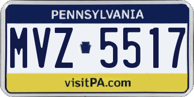 PA license plate MVZ5517