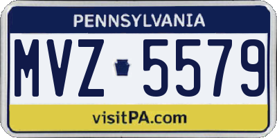 PA license plate MVZ5579