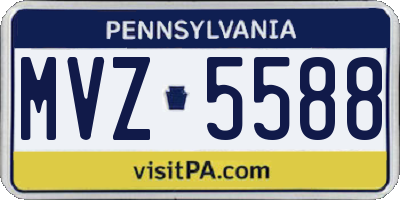 PA license plate MVZ5588