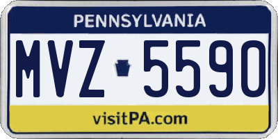PA license plate MVZ5590