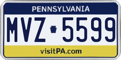 PA license plate MVZ5599