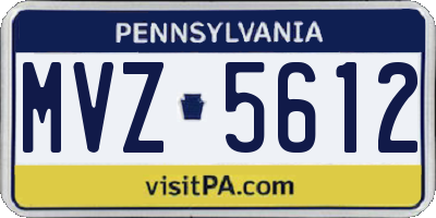 PA license plate MVZ5612