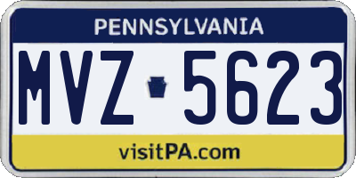 PA license plate MVZ5623