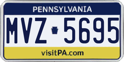 PA license plate MVZ5695