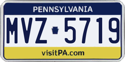 PA license plate MVZ5719