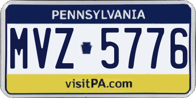 PA license plate MVZ5776
