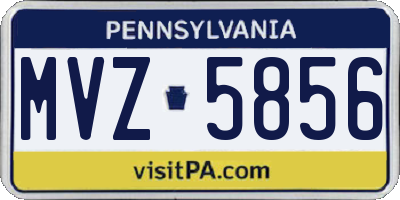 PA license plate MVZ5856