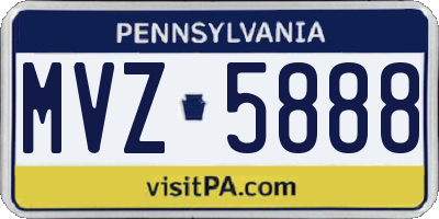 PA license plate MVZ5888