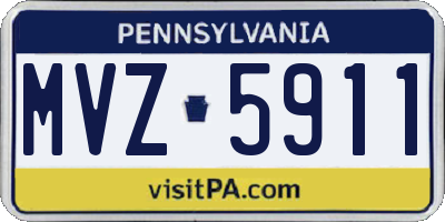 PA license plate MVZ5911