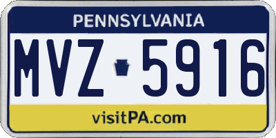 PA license plate MVZ5916