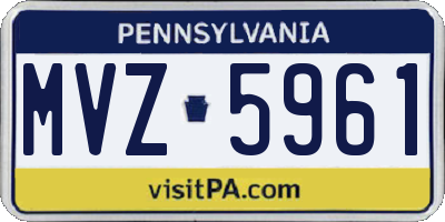 PA license plate MVZ5961