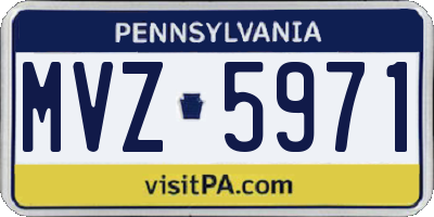 PA license plate MVZ5971
