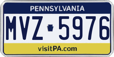 PA license plate MVZ5976