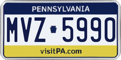 PA license plate MVZ5990