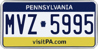 PA license plate MVZ5995