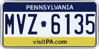PA license plate MVZ6135