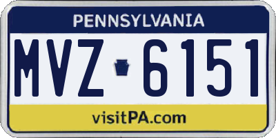 PA license plate MVZ6151
