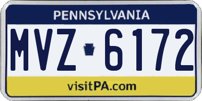 PA license plate MVZ6172