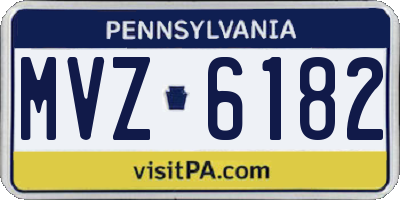 PA license plate MVZ6182