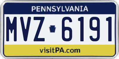 PA license plate MVZ6191