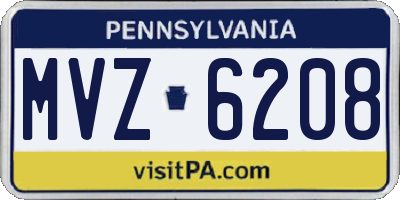 PA license plate MVZ6208