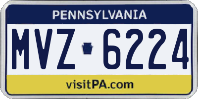 PA license plate MVZ6224