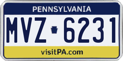 PA license plate MVZ6231