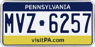 PA license plate MVZ6257