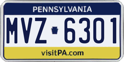 PA license plate MVZ6301