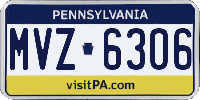 PA license plate MVZ6306
