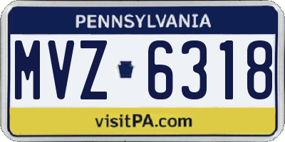 PA license plate MVZ6318