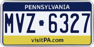 PA license plate MVZ6327