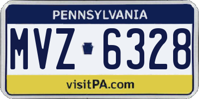 PA license plate MVZ6328