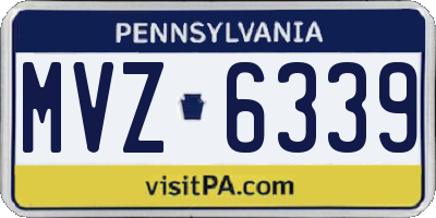 PA license plate MVZ6339