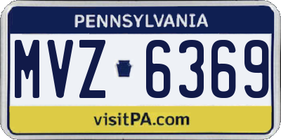 PA license plate MVZ6369