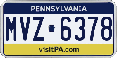 PA license plate MVZ6378