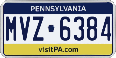 PA license plate MVZ6384