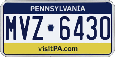 PA license plate MVZ6430