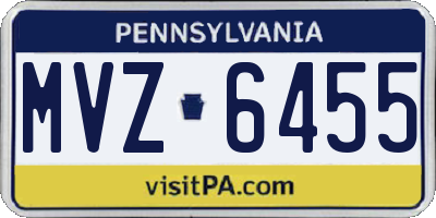 PA license plate MVZ6455