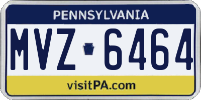 PA license plate MVZ6464