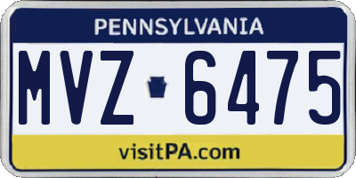 PA license plate MVZ6475