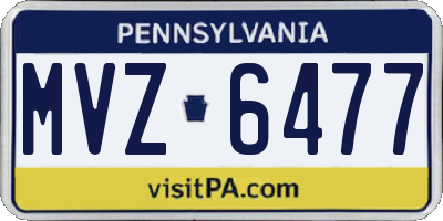 PA license plate MVZ6477