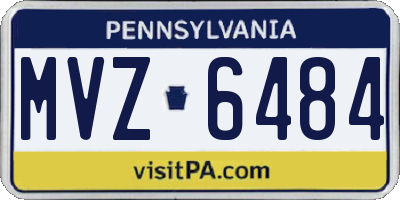 PA license plate MVZ6484