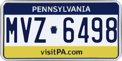 PA license plate MVZ6498
