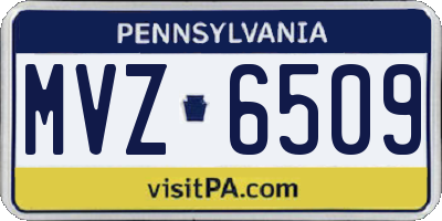 PA license plate MVZ6509