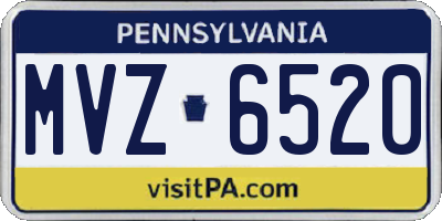 PA license plate MVZ6520