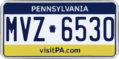 PA license plate MVZ6530