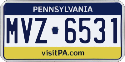 PA license plate MVZ6531