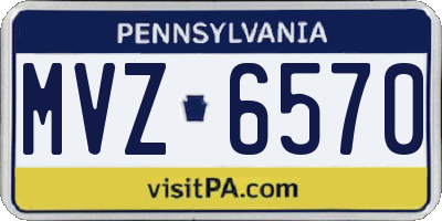 PA license plate MVZ6570