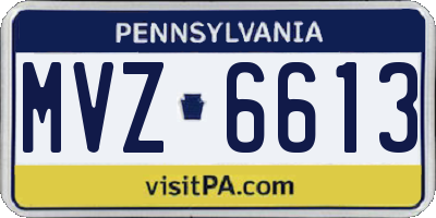 PA license plate MVZ6613